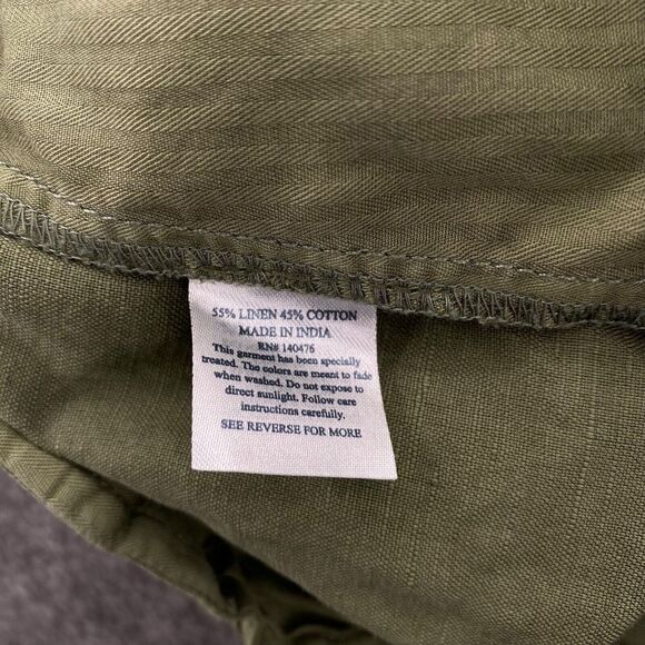 Faherty Men's Flat Front Linen/Cotton Blend Shorts - Moss - 34‎ - Picture 5 of 11